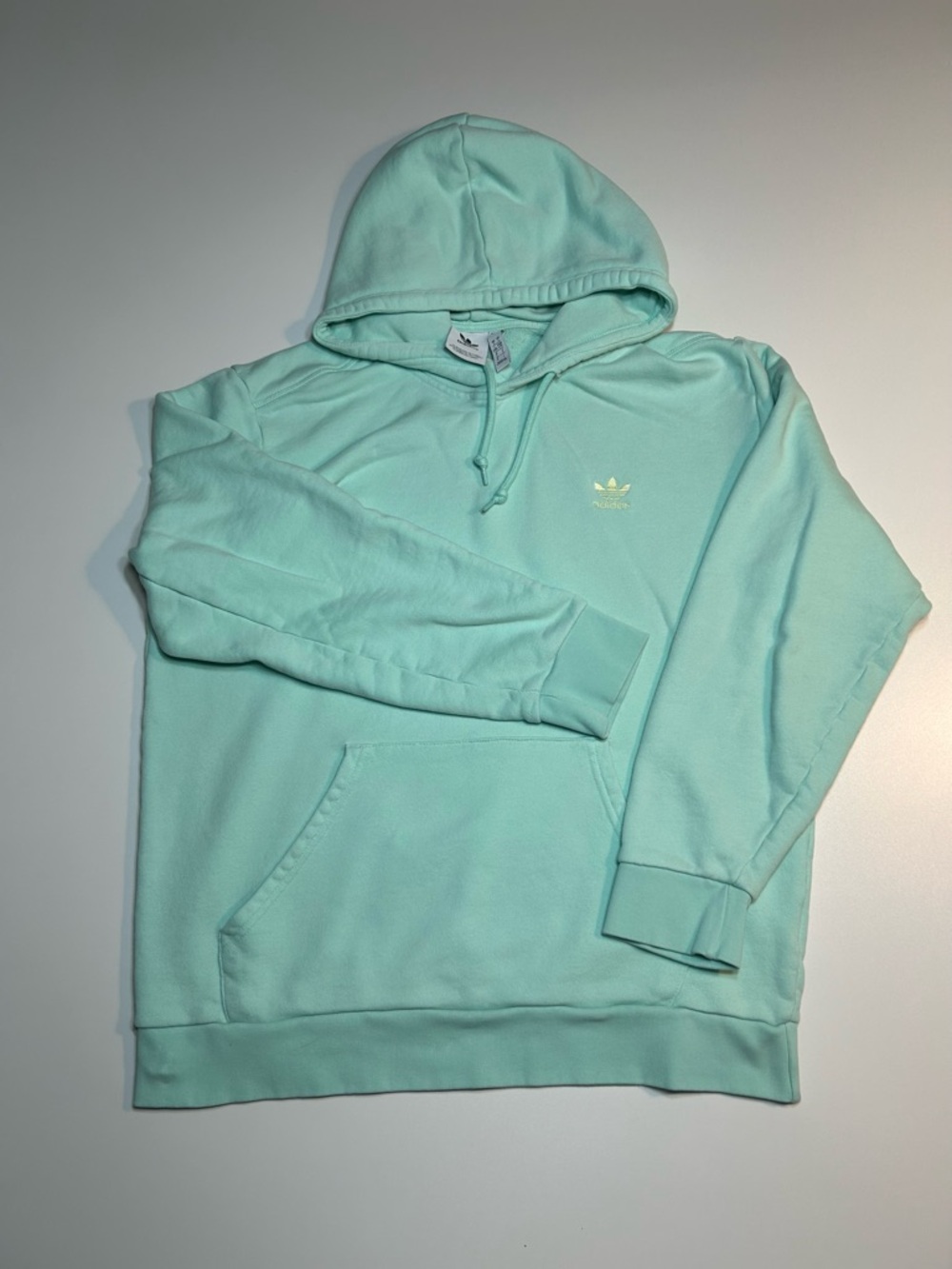 adidas Originals Trefoil Essentials Hoodie Mint Green White Logo